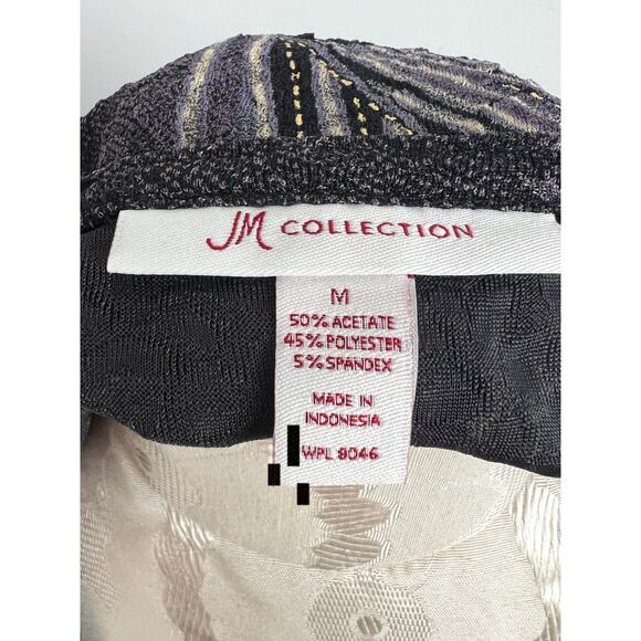 JM Collection Women's Peacock Feather 3/4 Sleeve Blouse Medium - Picture 6 of 7